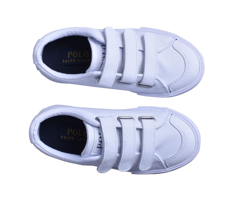 Tenis Polo Ralph Lauren Para Niño Escolar Blanco Vinipiel