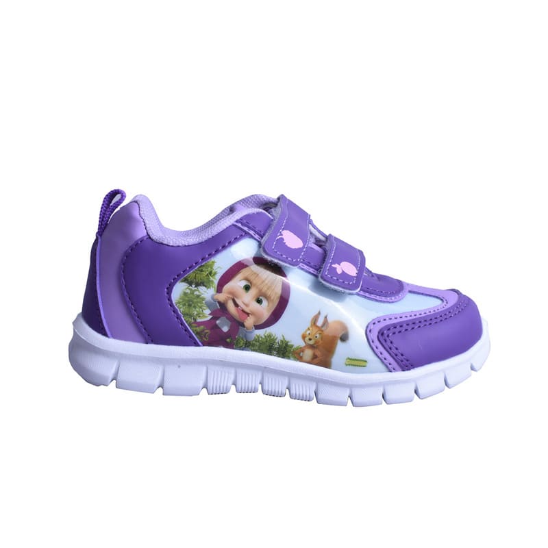 Tenis Para Niña Masha Y El Oso Color Morado Estampado Masha