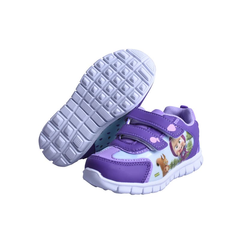 Tenis Para Niña Masha Y El Oso Color Morado Estampado Masha