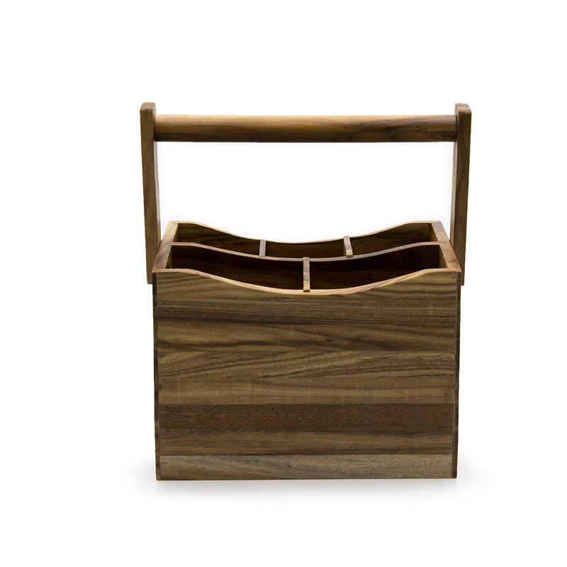 Porta Cubiertos De Madera Natural Acacia | Sw-04 