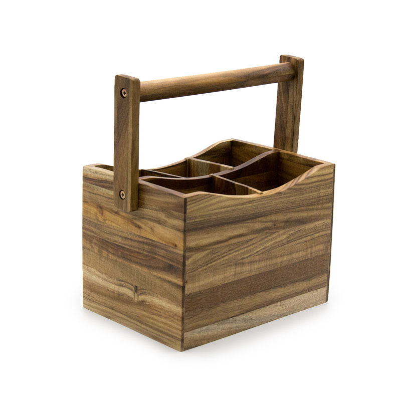 Porta Cubiertos De Madera Natural Acacia | Sw-04 