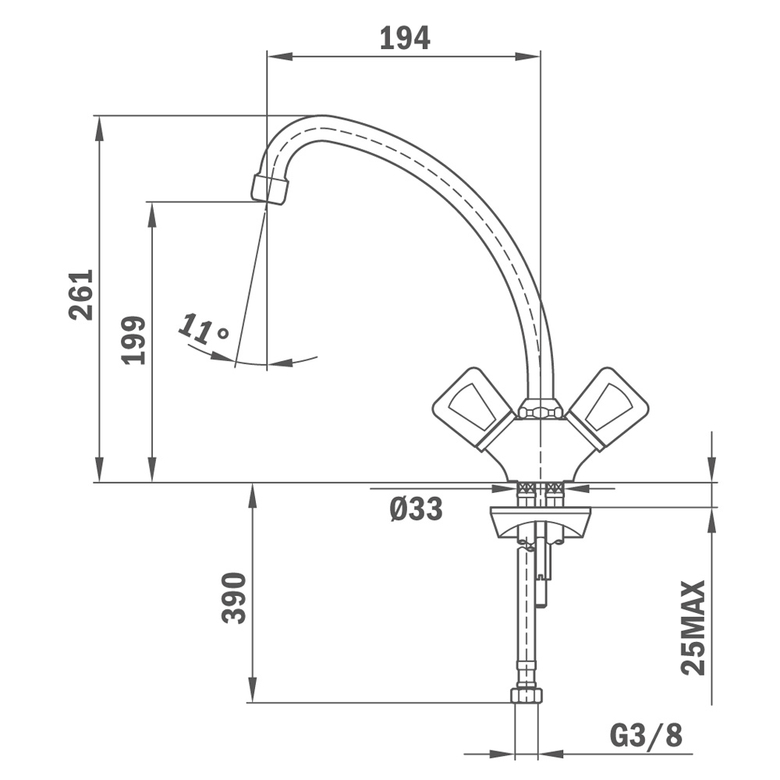 Mezcladora Teka LASER (LS 912) Bimando 26 cm.