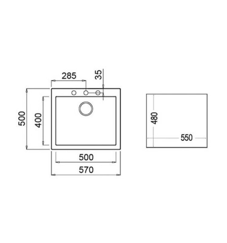 Tarja Submontar Teka SQUARE 50.40 TG SG Una Tina 54 cm.