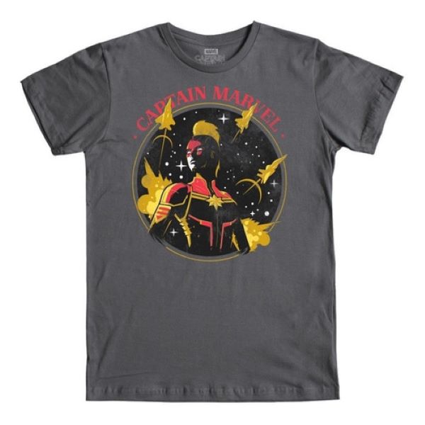 Playera Mascara de Latex Hombre Capitan Marvel