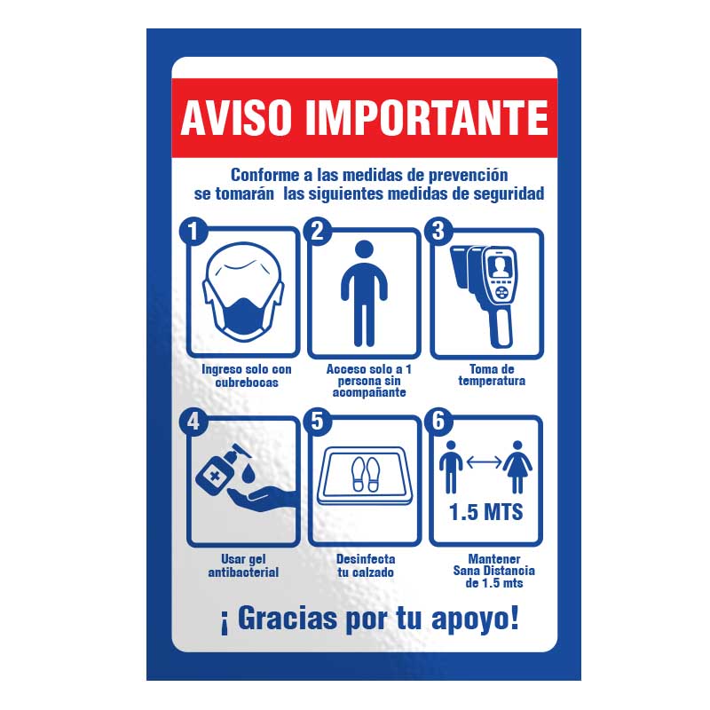 Señalamiento Medidas De Prevención 40 X 60 Cm
