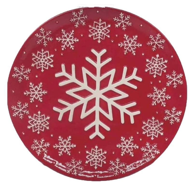 Plato de navidad copo de nieve de ceramica Kyuden Home 21 cm