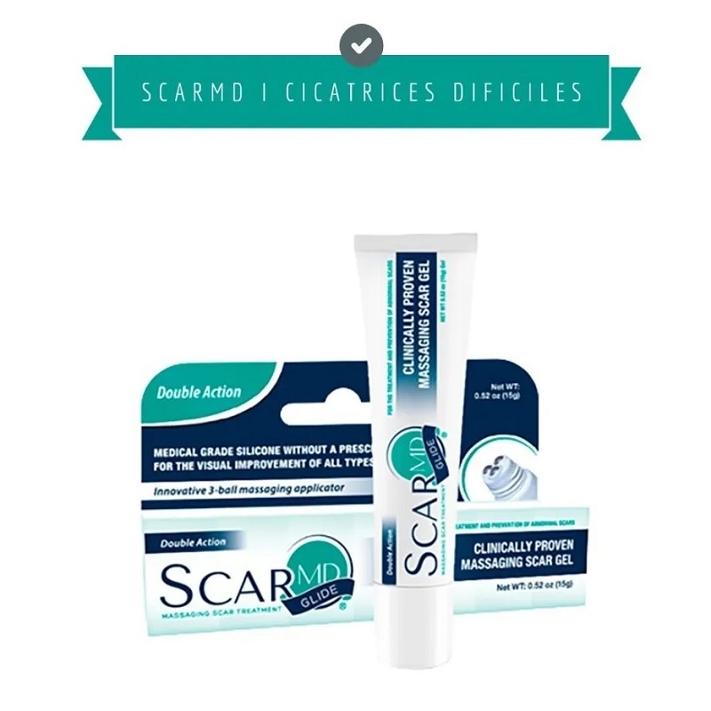 Scar Md Glide Gel, Masaje, Desvanece Cicatrices, Silicona
