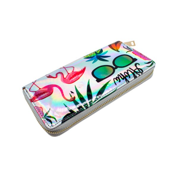 Cartera Larga Flamingo Tornasol Para Mujer