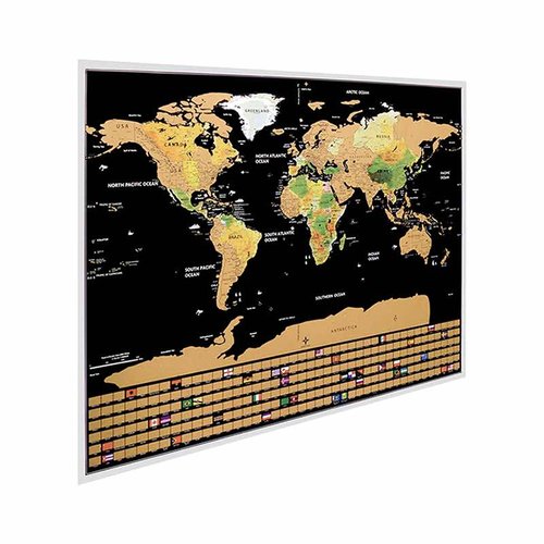 Mapa Mundial para Rascar Países Ciudades Banderas Redlemon