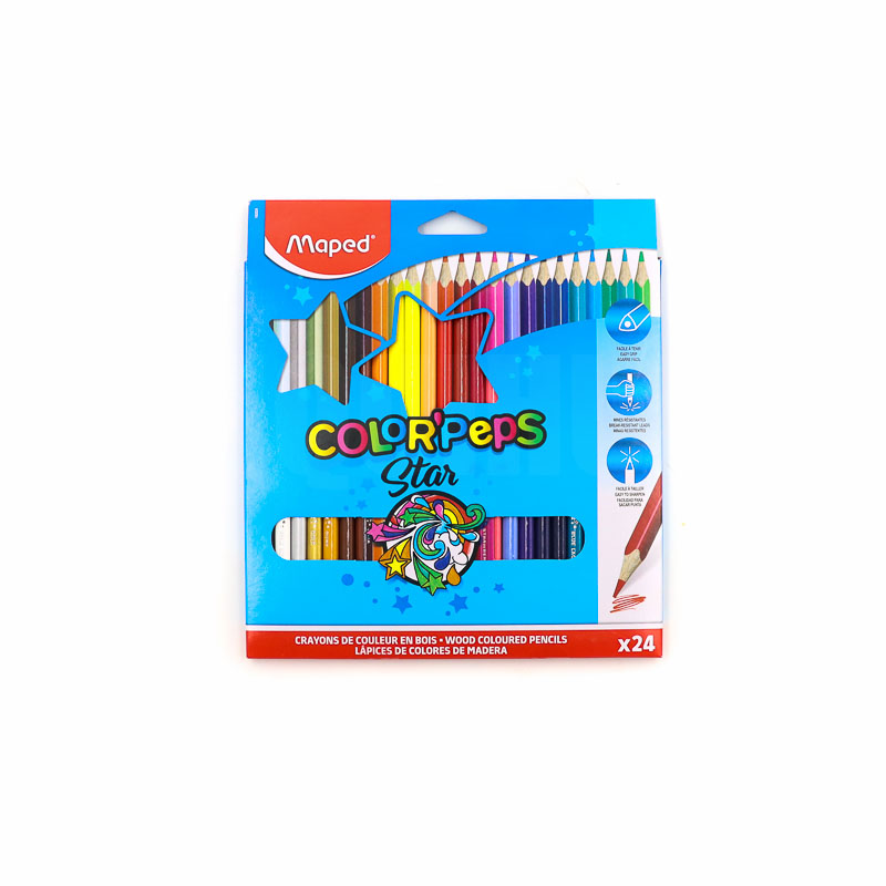 Colores Con 24 Lapices Colorpeps Triangulares Maped