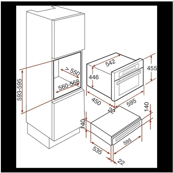 Cajón Caliente Empotrable Teka CP 15 GS 60 Cm (24 pulgadas)