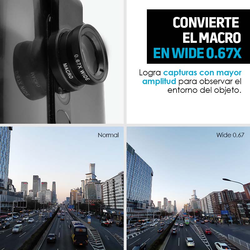 Lentes para Celular 3 Pz Universal Fisheye Macro Wide Redlemon