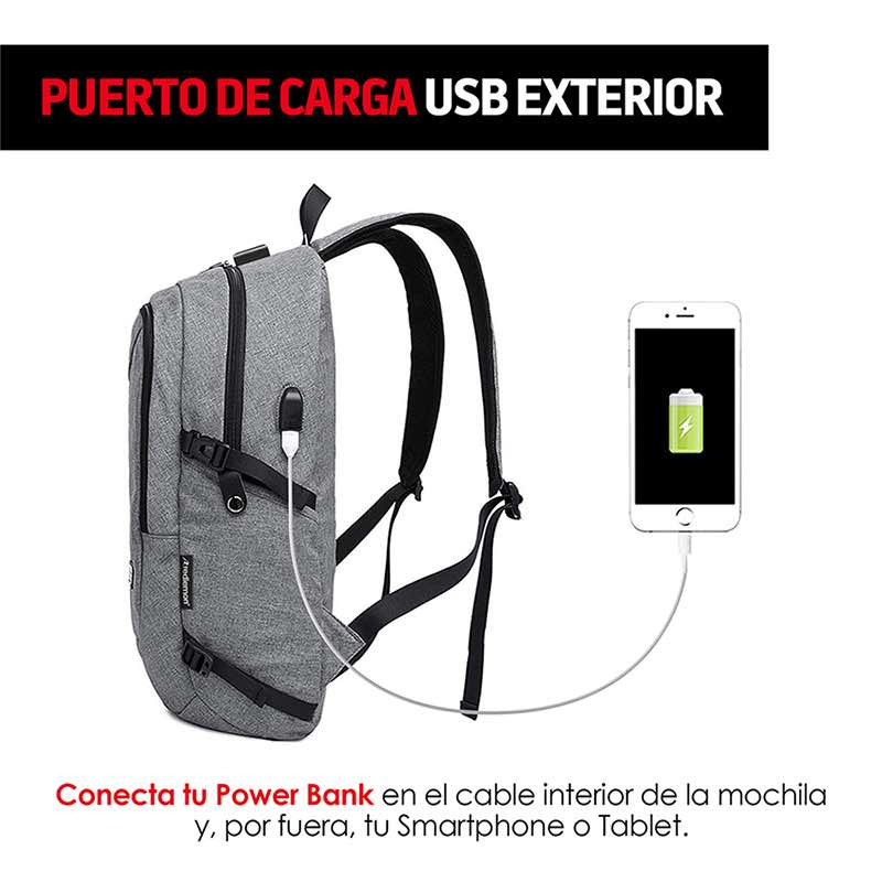 Mochila Antirrobo Ejecutiva para Laptop Con Candado Redlemon