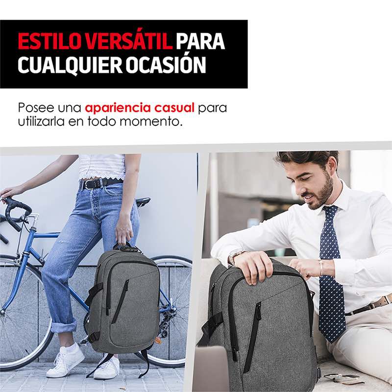 Mochila Antirrobo Ejecutiva para Laptop Con Candado Redlemon