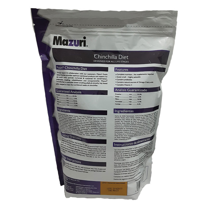 Mazuri Chinchilla Diet Alimento Para Chinchilla 1.3 Kg