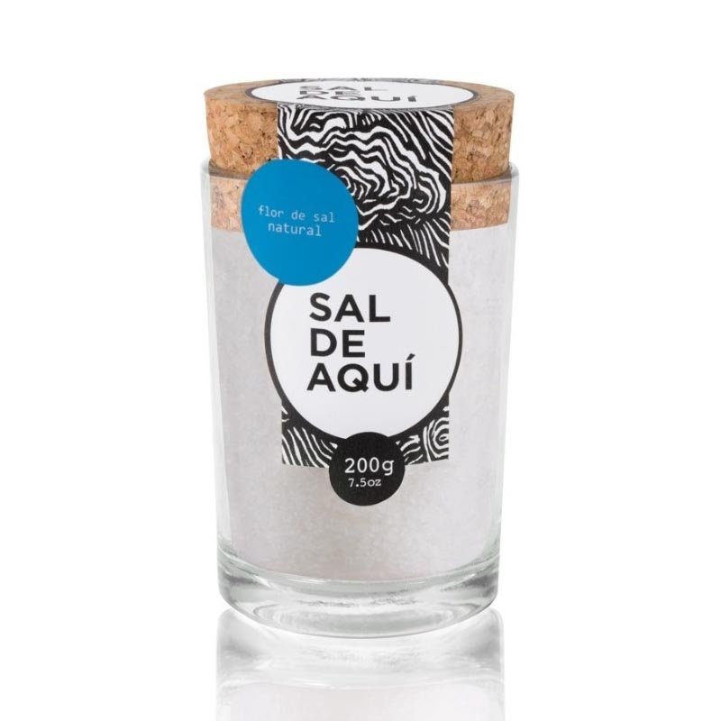 Flor De Sal Natural 200g En Vaso Cristal Sal De Mar