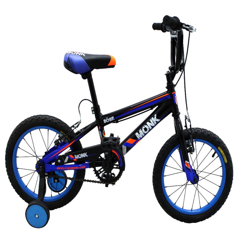 Bicicleta Para Niño Rodada 16 1 Velocidad Monk Bose Cross Azul