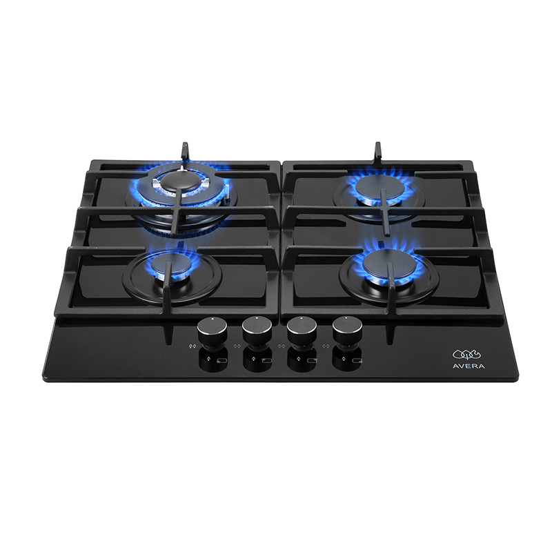 AVERA Parrilla de Gas para Empotrar Vidrio Templado con 4 Quemadores HEV4