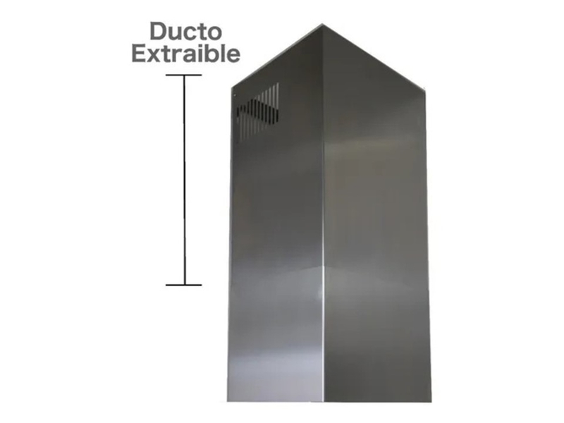 Campana Cocina Isla IHD Isola Miami 60 Cm Acero Inox Y Cristal Plano