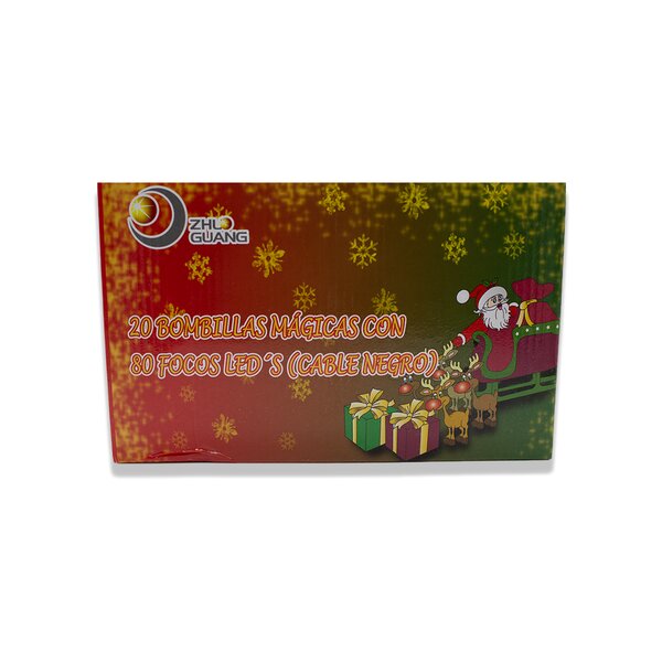 Serie Navideña 80 Led Luz Multicolor Foco De Bombilla 6 Mts Serie de Bombillas