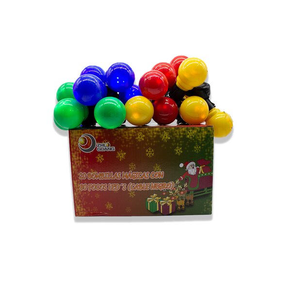 Serie Navideña 80 Led Luz Multicolor Foco De Bombilla 6 Mts Serie de Bombillas