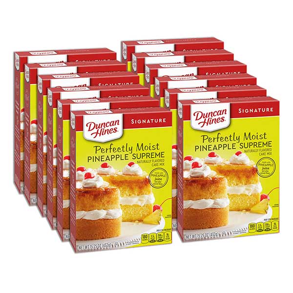 Harina para pastel de Piña Duncan Hines 12 Piezas