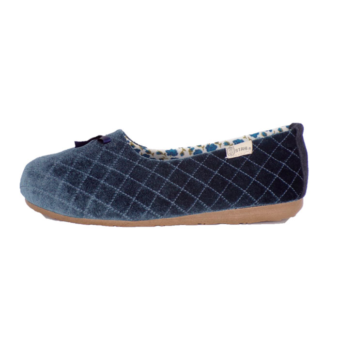 Stahl - Pantuflas para mujer textil y espuma de memoria E-1824  Azul Tallas del 22 al 27.
