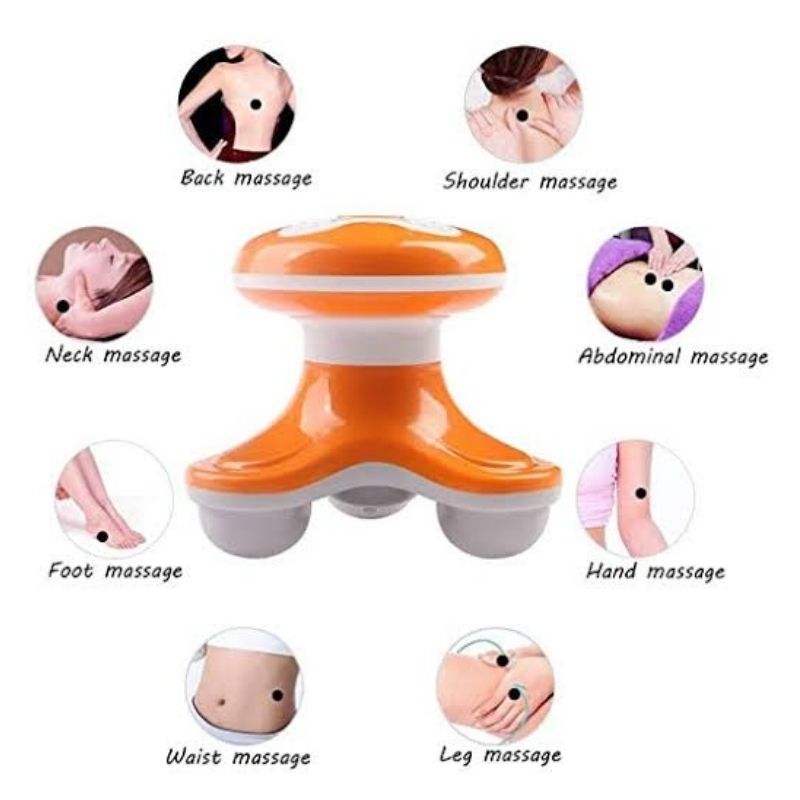 Mini Masajeador Corporal Eléctrico, LBP, Ondas Vibratorio, Baterías, 10cm (4in) -Naranja