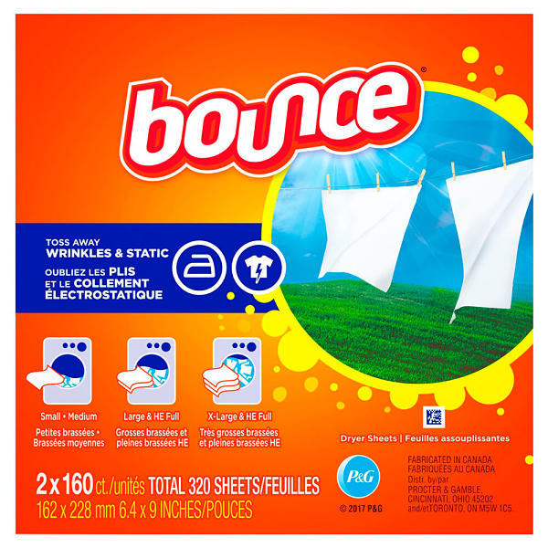 Toallitas Bounce Para Secadora paquetes con 160 Total 320