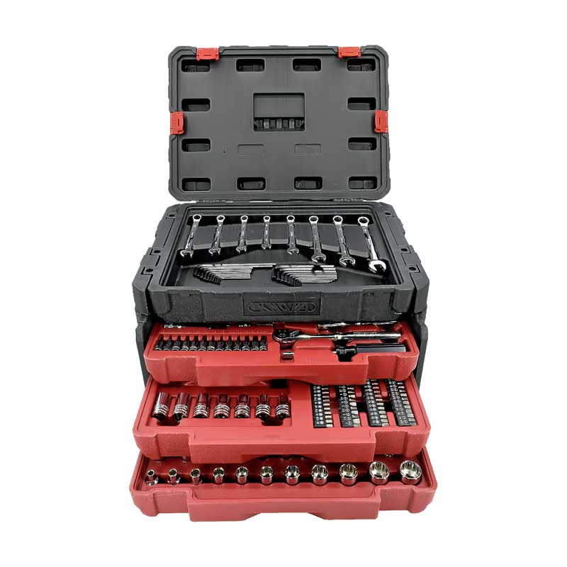 Knova Juego Herramientas Autoclé para Mecánico profesional 320 piezas c/estuche 3 cajones para dados, extensiones, puntas y más