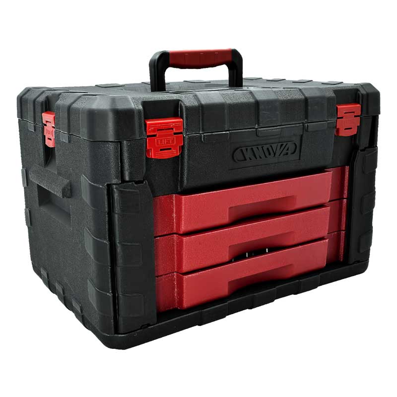 Knova Juego Herramientas Autoclé para Mecánico profesional 320 piezas c/estuche 3 cajones para dados, extensiones, puntas y más