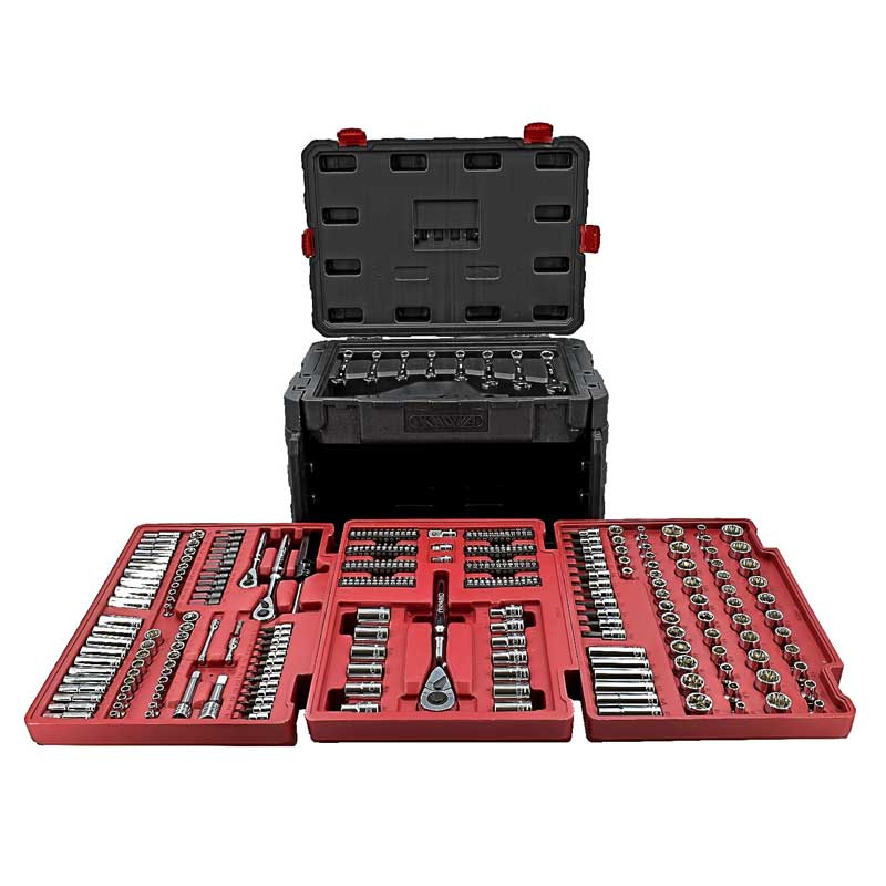 Knova Juego Herramientas Autoclé para Mecánico profesional 320 piezas c/estuche 3 cajones para dados, extensiones, puntas y más