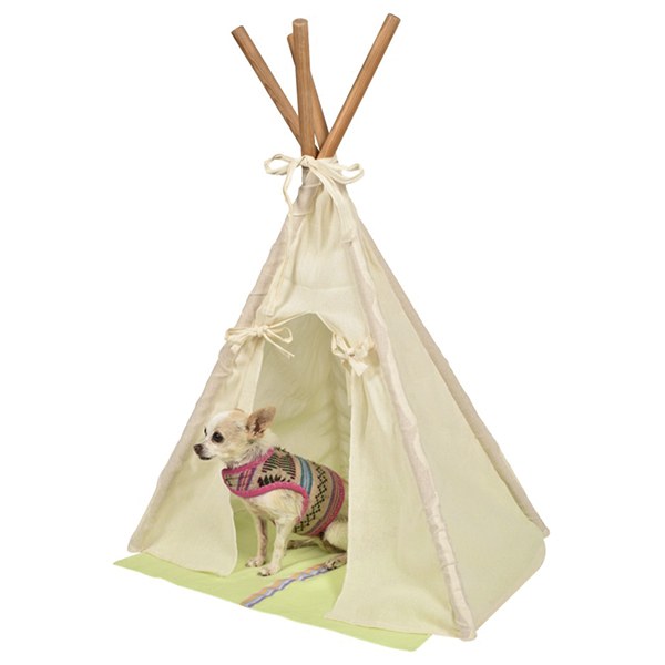 Tipi (teepee) de manta para perro pequeno y mediano marca El Rebozo de Dolce