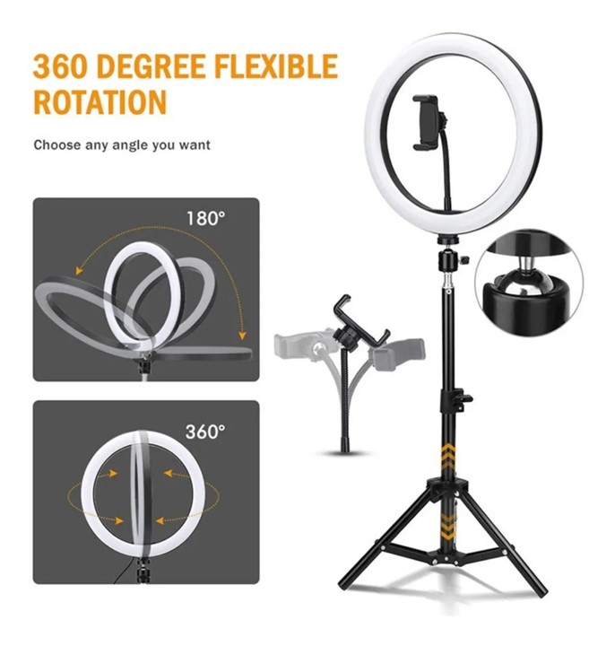 Aro De Luz Led 25cm Profesional Maquillaje Con Tripie Gratis