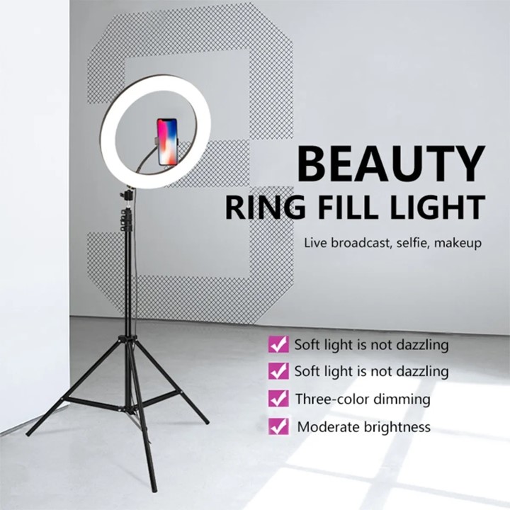 Aro De Luz Led 25cm Profesional Maquillaje Con Tripie Gratis