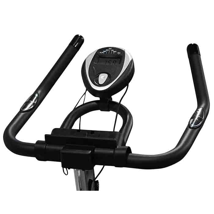 Bicicleta Spinning Uso Rudo 18 kilos Banda profesional con agarres de frecuencia Blanco