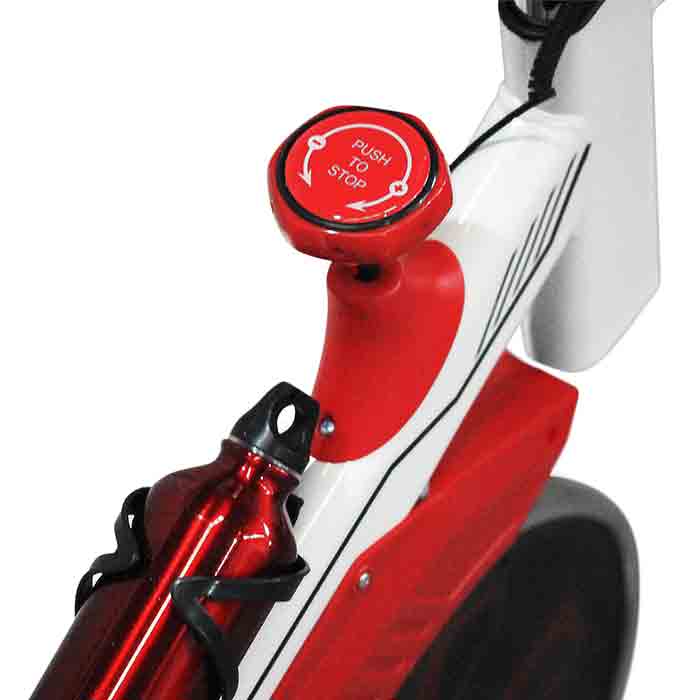 Bicicleta Spinning Uso Rudo 18 kilos Banda profesional con agarres de frecuencia Blanco