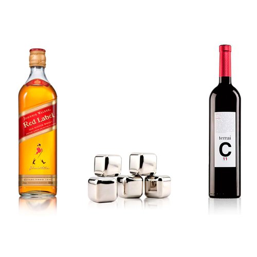 Regalos / Kit Whisky, Vino tinto  y accesorios. 