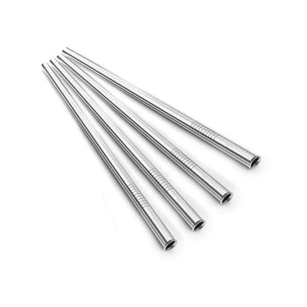 Popote Metal Acero Inoxidable Pajilla Ecologico 12mm