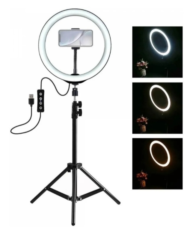 ARO LUZ LED CON TRIPIE Y MINI TRIPIE INCLUYE BOTON BLUETOOTH