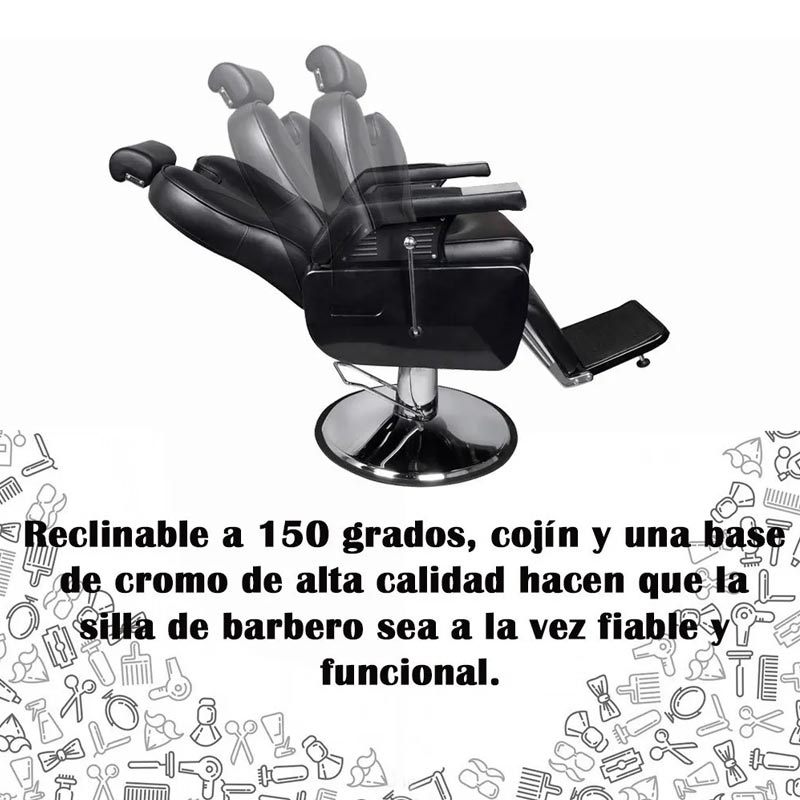 Sillon Barbero Peluqueria Silla Barberia Roja Estetica Rudo