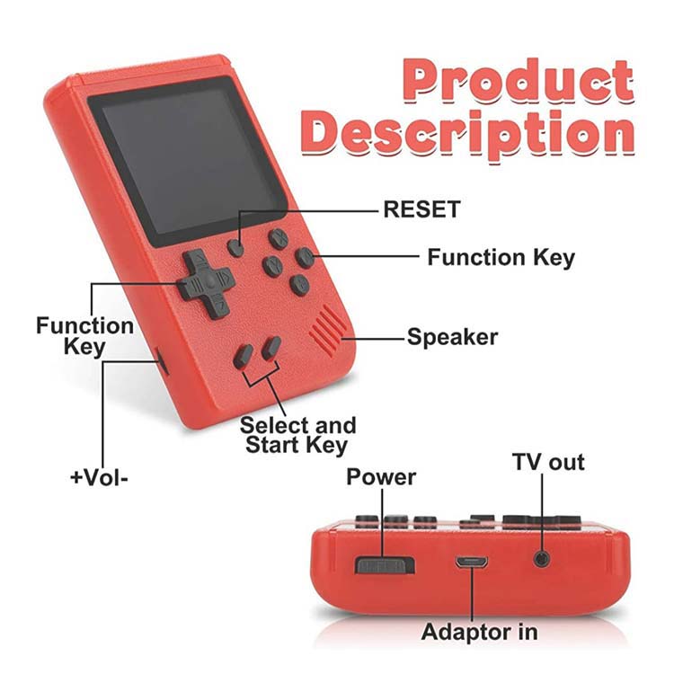 Mini Consola Retro Portátil Sup 500 Juegos Nintendo+control Rojo