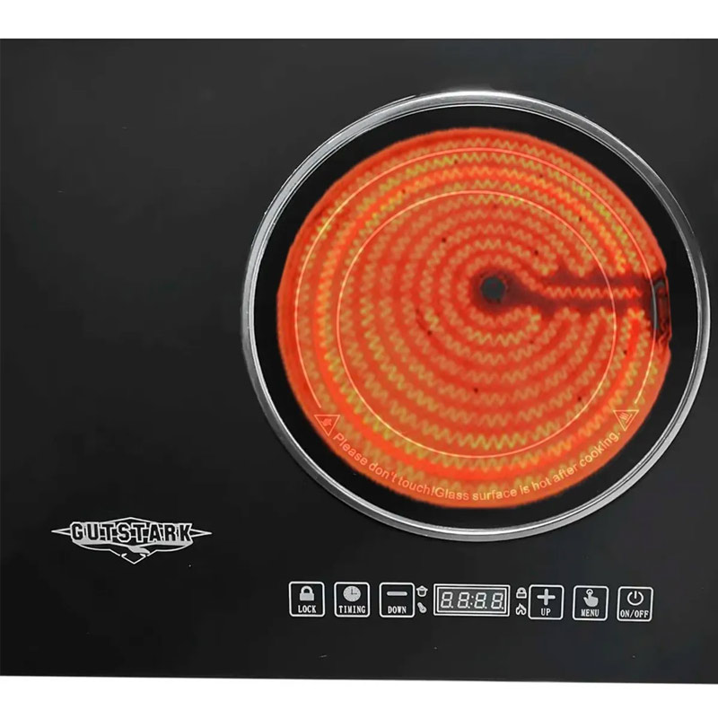 Parrilla Electrica Vitroceramica 2 Quemadores Cristal Touch Estufa  110 V 