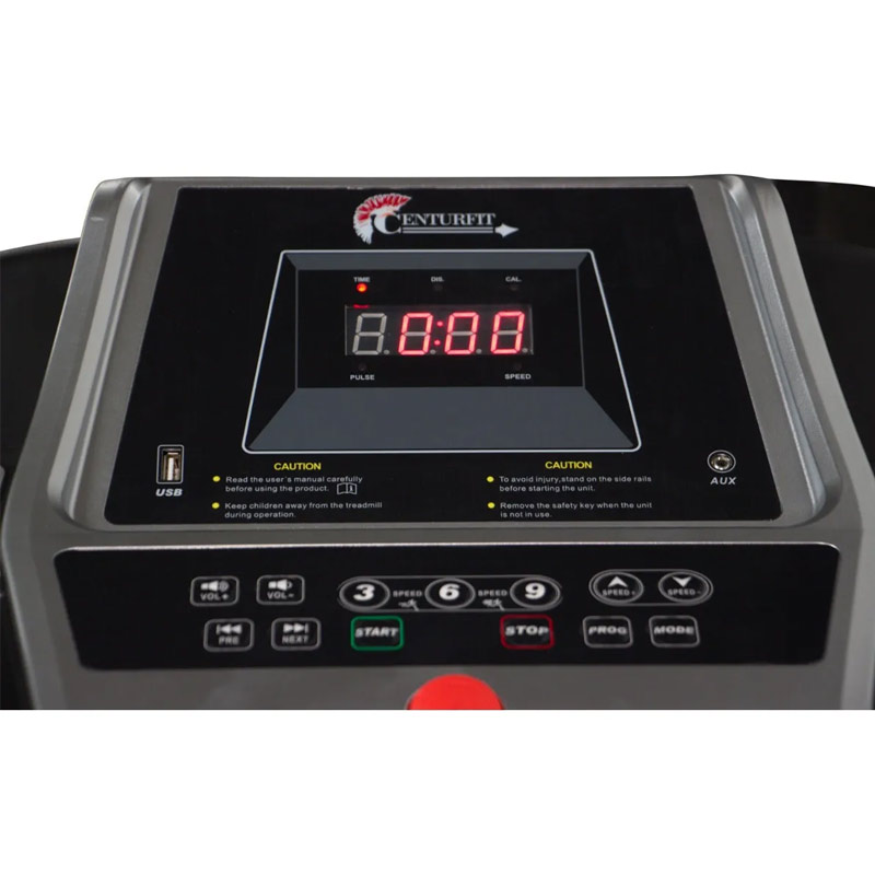 Caminadora Electrica Motor 1.75hp Plegable App 12 programas Bluetooth Pantalla Led Usb Auxiliar Centurfit