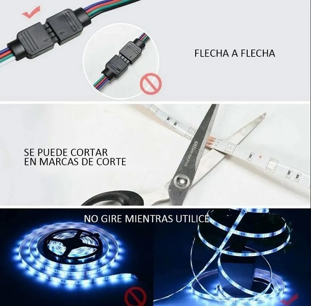TIRA LED RGB 5050 COMPLETA 5M EXTERIOR INTERIOR 