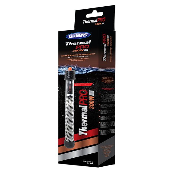 THERMAL PRO CALENTADOR SUMERGIBLE 300W CON TERMOSTATO AUTOMATICO PARA ACUARIOS DE HASTA 300 LT 