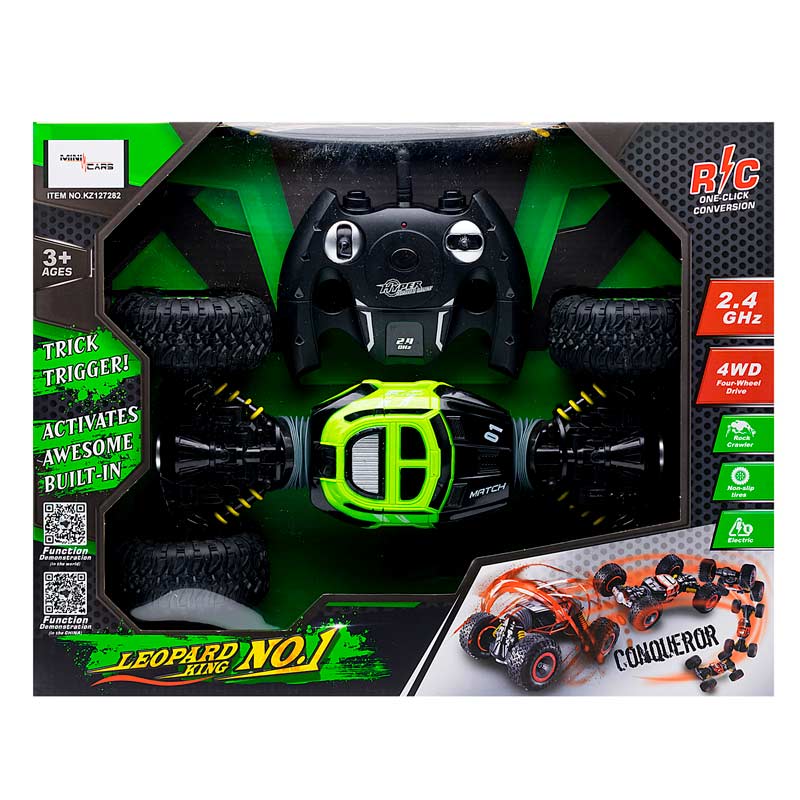 CARRO A CONTROL REMOTO ESCALADOR TRANSFORMADOR LEOPARD GIROS 360 KZ127282