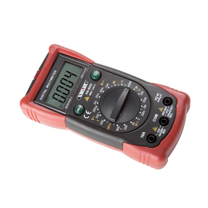 Knova Multímetro/Voltímetro Profesional con cables para pruebas, pantalla LCD retroiluminado, Norma: IEC1010-1 standard CAT III 600V