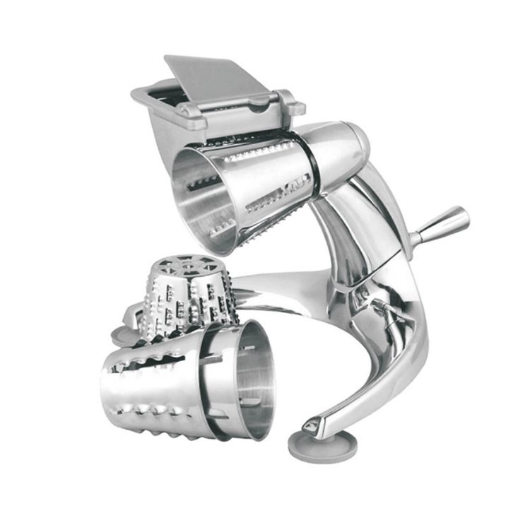 Rebanador Y Rallador De Alimentos Verduras cromado 5 conos acero inoxidable JM-002 Jugomex