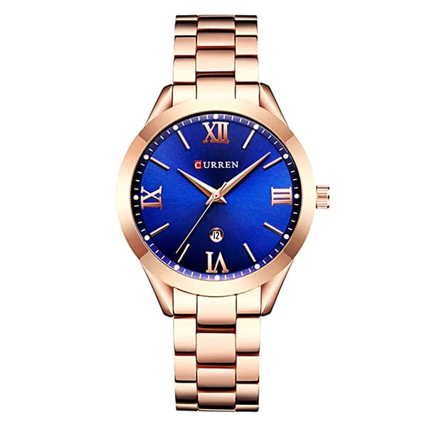 Reloj de Mujer Metálico Curren 9007 Rosado Azul con Fechador